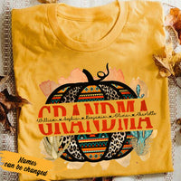 Personalized Fall Halloween Grandma Pumpkin T Shirt AG171 24O36 thumb 1