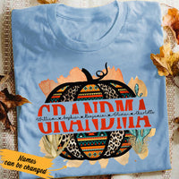 Personalized Fall Halloween Grandma Pumpkin T Shirt AG171 24O36 thumb 1