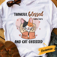 Personalized Thankful Blessed Cat Obsessed  Fall T Shirt AG172 85O34 thumb 1