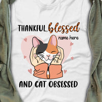 Personalized Thankful Blessed Cat Obsessed  Fall T Shirt AG172 85O34 thumb 1