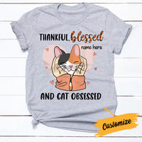 Personalized Thankful Blessed Cat Obsessed  Fall T Shirt AG172 85O34 thumb 1