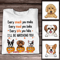 Personalized Fall Dog Mom Watching T Shirt AG172 24O36 thumb 1