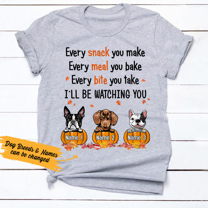 Personalized Fall Dog Mom Watching T Shirt AG172 24O36 1