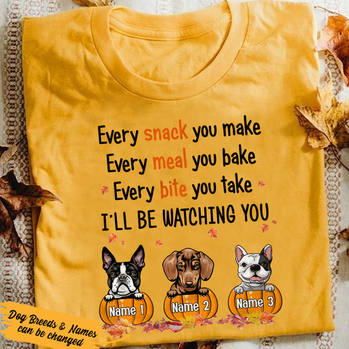 Personalized Fall Dog Mom Watching T Shirt AG172 24O36 1