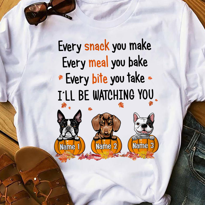 Personalized Fall Dog Mom Watching T Shirt AG172 24O36 1