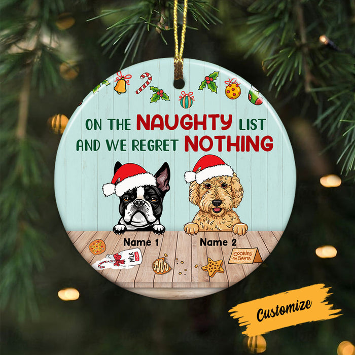 Personalized Christmas Dog Circle Ornament AG174 26O58 1