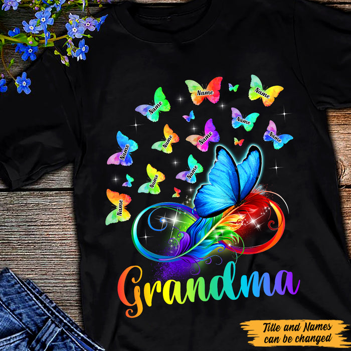 Personalized Grandma Butterflies T Shirt AG176 30O47 1