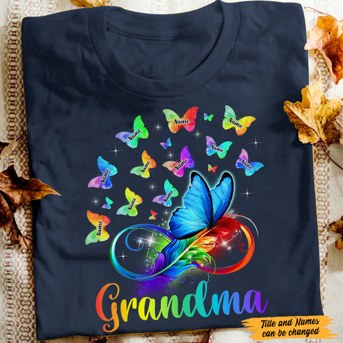 Personalized Grandma Butterflies T Shirt AG176 30O47 1