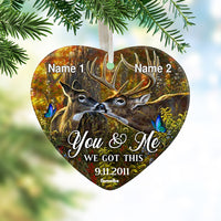 Personalized Deer Hunting Couple We Got This Heart Ornament AG171 73O57 thumb 1