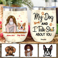 Personalized Dog Mom Wine Tumbler AG179 26O34 thumb 1