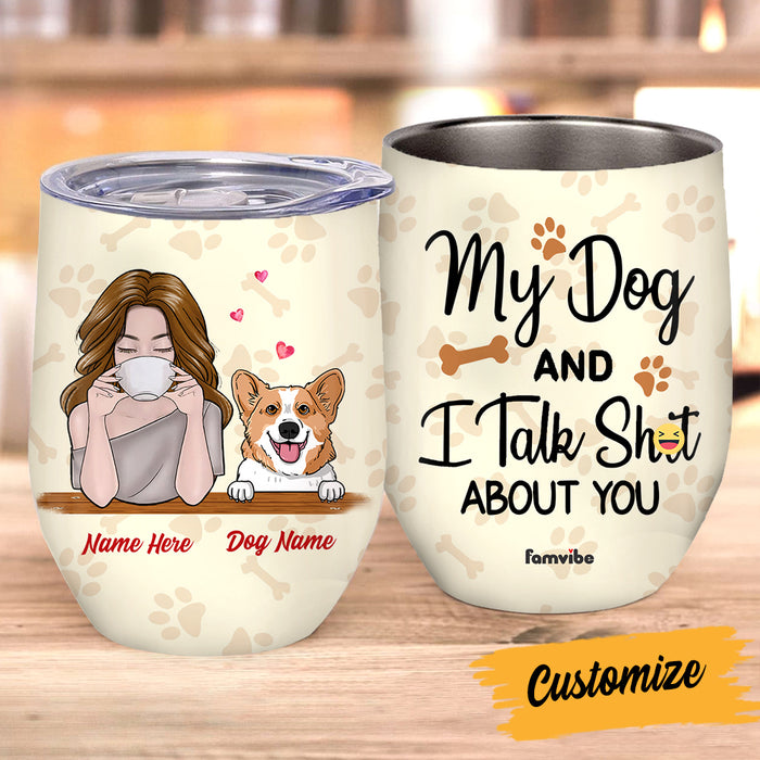 Personalized Dog Mom Wine Tumbler AG179 26O34 1