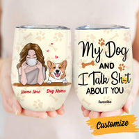 Personalized Dog Mom Wine Tumbler AG179 26O34 thumb 1