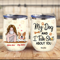 Personalized Dog Mom Wine Tumbler AG179 26O34 thumb 1