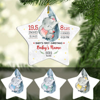 Personalized Elephant Baby First Christmas Star Ornament AG1711 67O57 thumb 1
