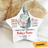 Personalized Elephant Baby First Christmas Star Ornament AG1711 67O57 thumb 1
