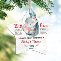 Personalized Elephant Baby First Christmas Star Ornament AG1711 67O57 thumb 1