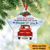 Personalized Love Couple Red Truck Christmas Star Ornament AG171 87O47 1