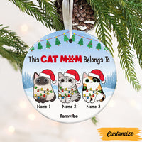 Personalized Christmas Cat Mom Belongs To Circle Ornament AG173 65O47 thumb 1