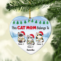 Personalized Christmas Cat Mom Belongs To Heart Ornament AG175 65O47 thumb 1