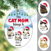 Personalized Christmas Cat Mom Belongs To Oval Ornament AG175 65O47 1