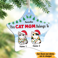 Personalized Christmas Cat Mom Belongs To Star Ornament AG172 65O47 thumb 1