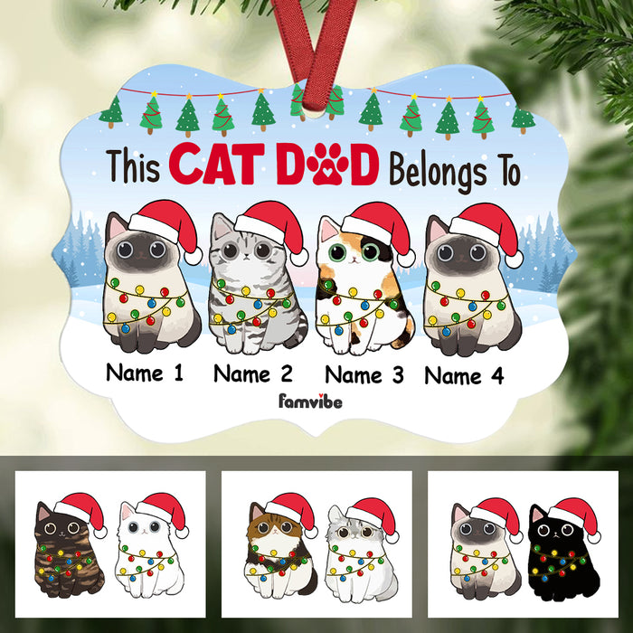 Personalized Christmas Cat Dad Belongs To Benelux Ornament AG171 65O47 1