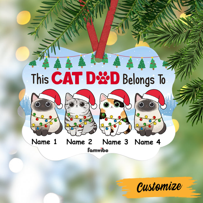 Personalized Christmas Cat Dad Belongs To Benelux Ornament AG171 65O47 1