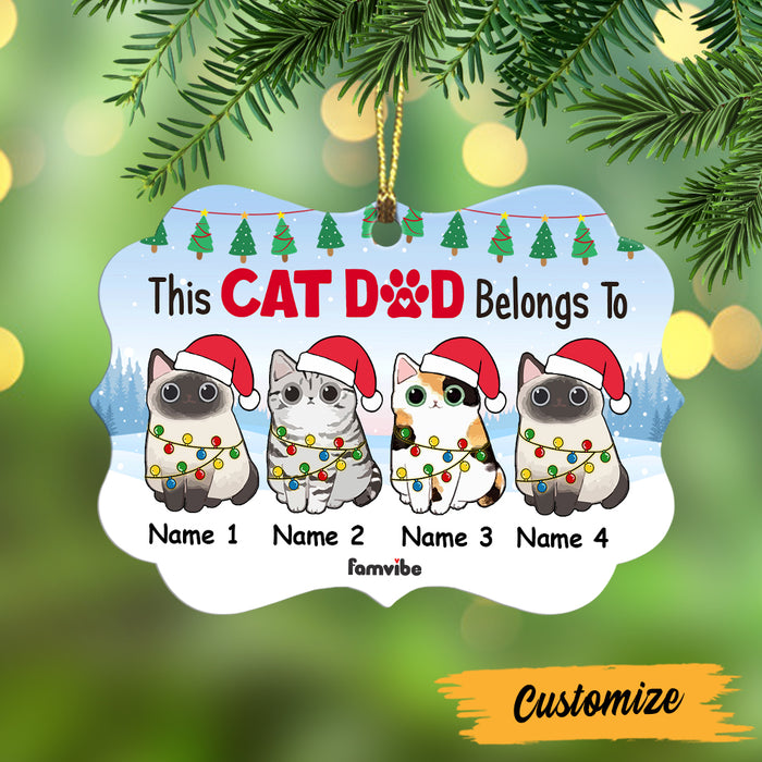 Personalized Christmas Cat Dad Belongs To Benelux Ornament AG171 65O47 1