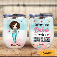 Personalized Nurse Safety First Wine Tumbler AG173 24O57 thumb 1
