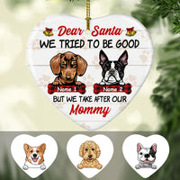 Personalized Santa Dog Christmas Heart Ornament AG191 85O34 thumb 1