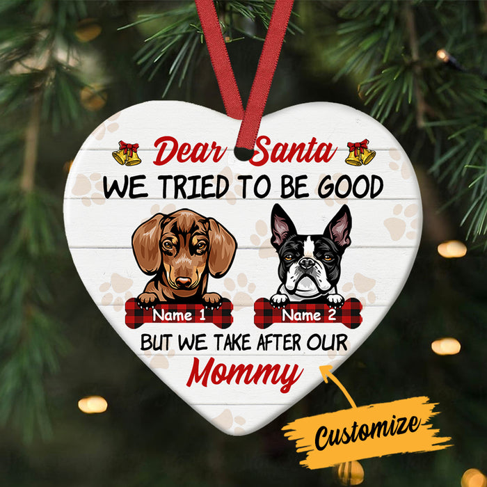 Personalized Santa Dog Christmas Heart Ornament AG191 85O34 1