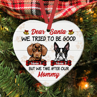 Personalized Santa Dog Christmas Heart Ornament AG191 85O34 thumb 1