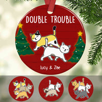 Personalized Cat Double Trouble Christmas  Ornament OB231 95O58 thumb 1