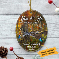 Personalized Deer Hunting Couple We Got This Oval Ornament AG182 73O57 thumb 1