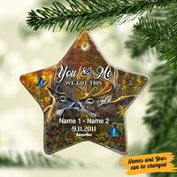 Personalized Deer Hunting Couple We Got This Star Ornament AG183 73O57 thumb 1