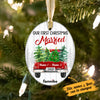 Personalized Couple First Christmas Red Truck Oval Ornament AG182 81O53 1
