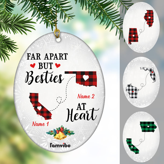 Personalized Long Distance Far Apart Oval Ornament AG183 30O47 1