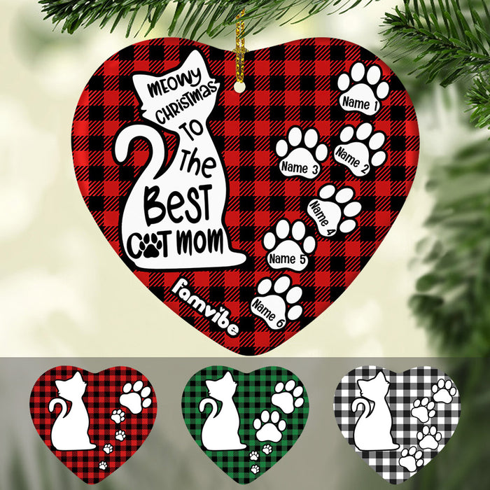 Personalized Cat Mom Christmas Heart Ornament AG183 85O53 1