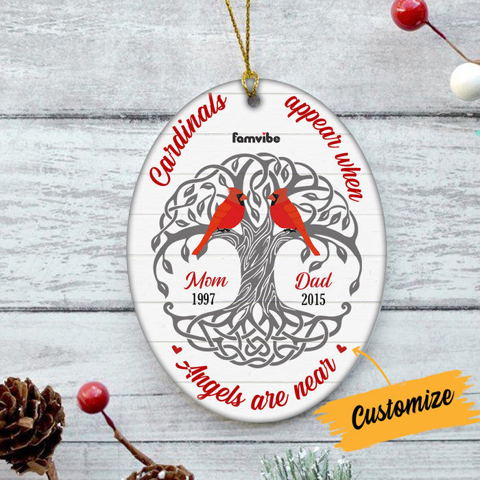 Personalized Cardinal Memo Oval Ornament AG184 30O34 1