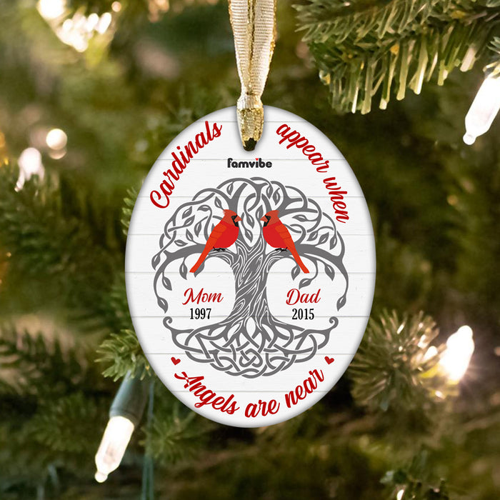 Personalized Cardinal Memo Oval Ornament AG184 30O34 1