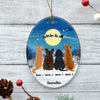 Personalized Dog Christmas Watching Santa Oval Ornament AG183 81O53 1
