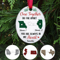 Personalized Long Distance Close Together Oval Ornament AG184 30O34 thumb 1