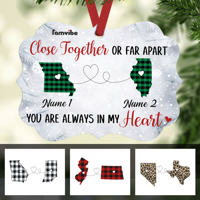 Personalized Long Distance Close Together Benelux Ornament AG186 30O34 1