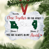 Personalized Long Distance Close Together Benelux Ornament AG186 30O34 thumb 1