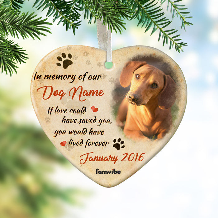 Personalized Dog Memo In Our Heart Ornament AG181 95O57 1