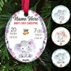 Personalized Elephant Baby First Christmas Oval Ornament AG186 73O58 1