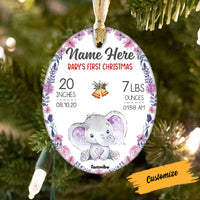 Personalized Elephant Baby First Christmas Oval Ornament AG186 73O58 thumb 1