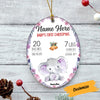 Personalized Elephant Baby First Christmas Oval Ornament AG186 73O58 1