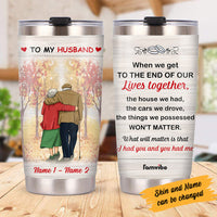 Personalized Couple Fall Steel Tumbler AG187 30O53 thumb 1