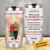 Personalized Couple Fall Steel Tumbler AG187 30O53 thumb 1